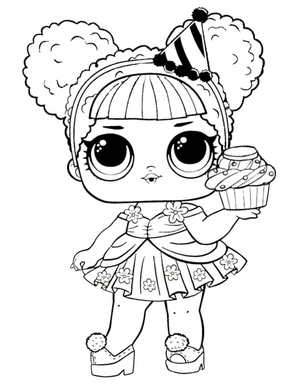 Emerald Babe from the LOL Surprise Dolls Coloring Page