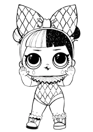 Harlequin Girl LOL Surprise Doll Coloring Page Coloring Page
