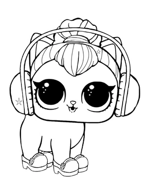 Kitty Kitty LOL Pets Coloring Page Coloring Page