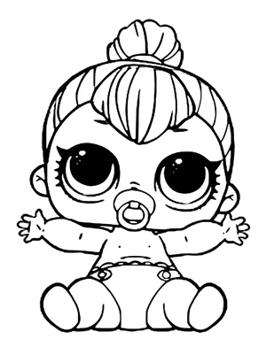 Lil Neon QT from LOL Surprise Doll Coloring Page
