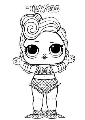 Lol Surprise Doll with Waves Coloring Page