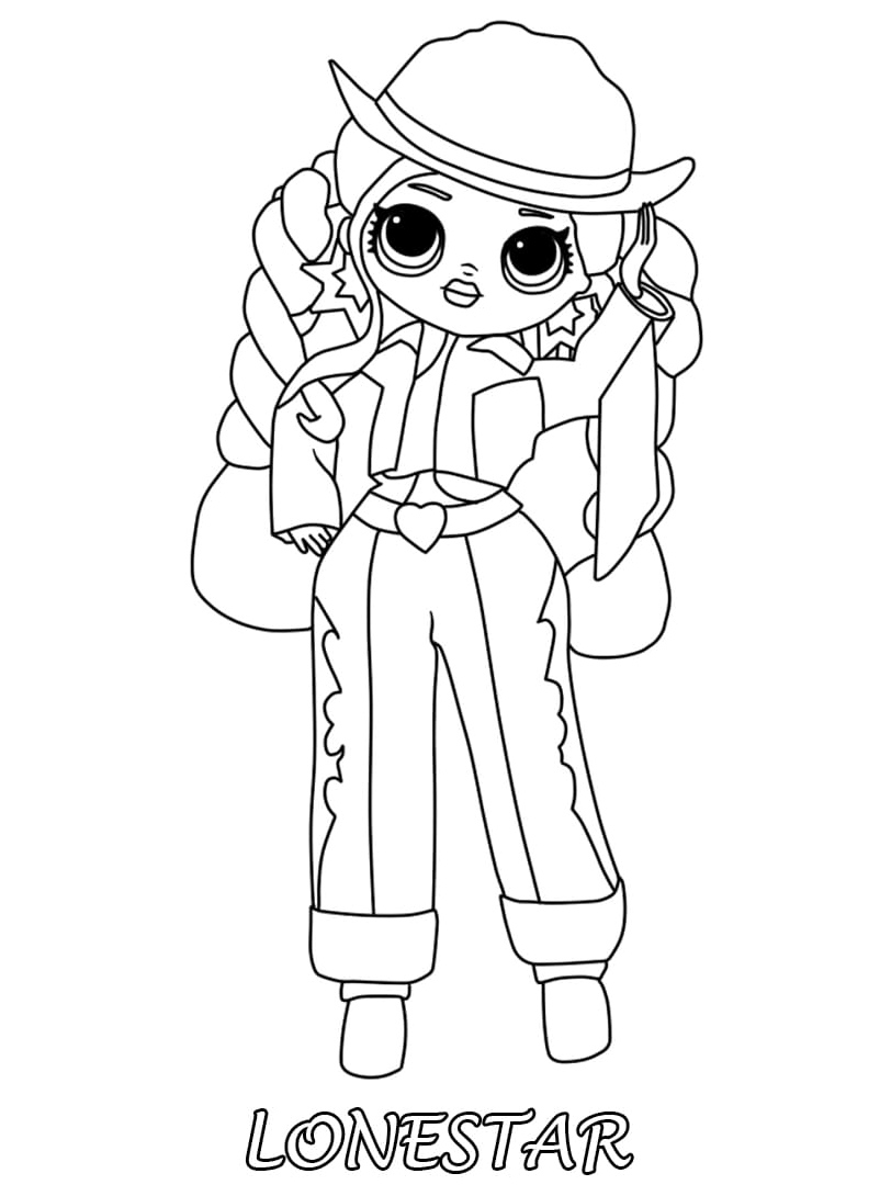 Lonestar from the LOL Surprise OMG series Coloring Page