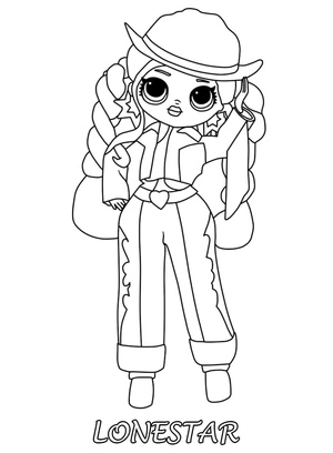 Lonestar from the LOL Surprise OMG series Coloring Page