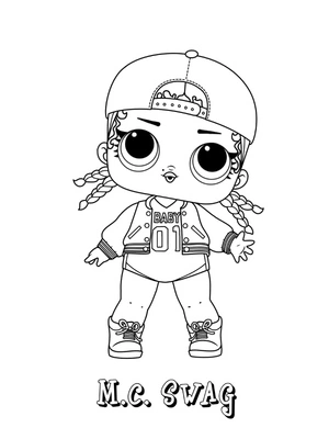 MC Swag from the LOL Surprise Dolls Coloring Page
