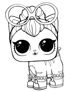 Neon Kitty LOL Pets - Colorful Feline Friends Coloring Page