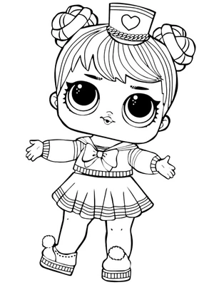 QT Sailor LOL Surprise Doll Coloring Page