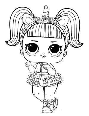 Surprise Doll Unicorn Coloring Page Coloring Page