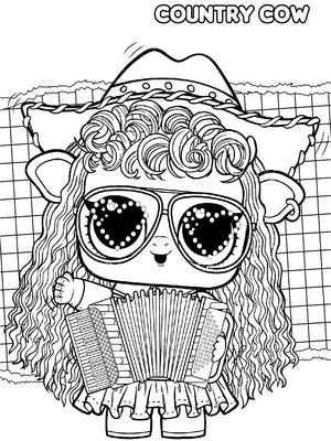 Surprise LOL Country Cow Coloring Page