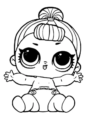 Swinging Lil Sister LOL Surprise Doll Coloring Page