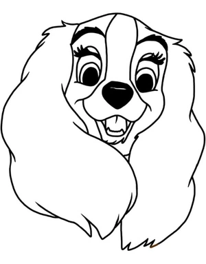 Adorable Lady Cocker Spaniel Coloring Page