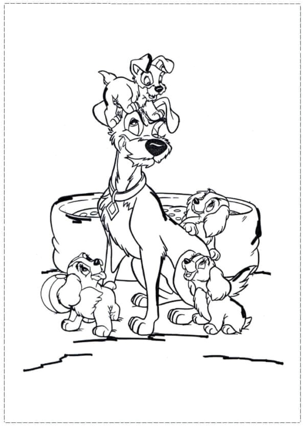 Father's Day Surprise from the Puppies Coloring Page