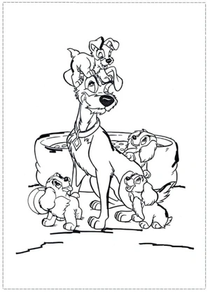 Father's Day Surprise from the Puppies Coloring Page