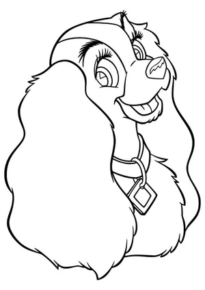 Lovely Cocker Spaniel Lady Coloring Page