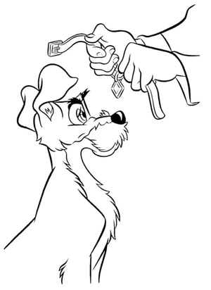The Tramp Joins the Family Coloring Page