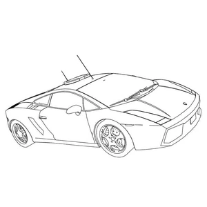 A Police Car Lamborghini Coloring Page