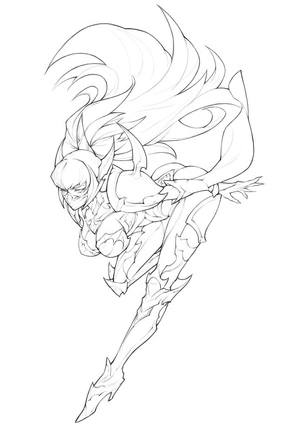 Irelia the Nightblade - Attacking Coloring Page