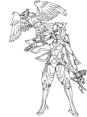 Quinn and Valor - A Coloring Page Coloring Page