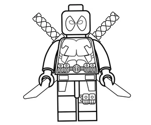 Deadpool-themed Lego Coloring Page for Children Coloring Page