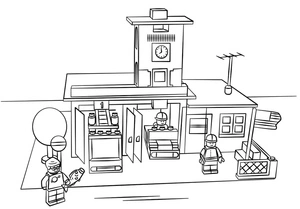 Fire Station in Lego City Coloring Page