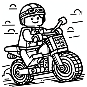 Lego Boy Riding a Motorbike