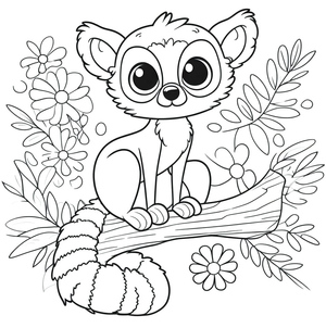 Free Printable Lemur Coloring Page
