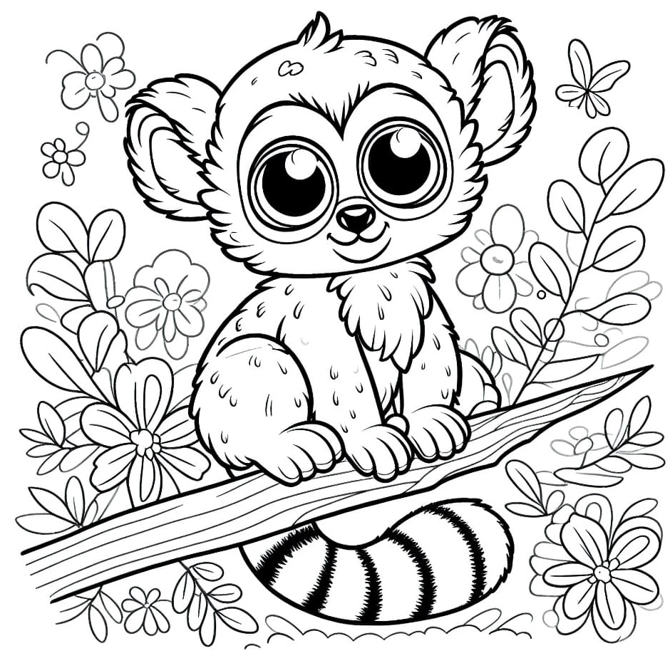 Printable Lemur Coloring Page Coloring Page