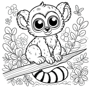Printable Lemur Coloring Page