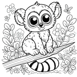 Printable Lemur Coloring Page Coloring Page