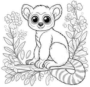 Printable Lemur Page