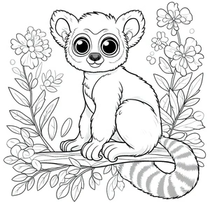 Printable Lemur Page Coloring Page