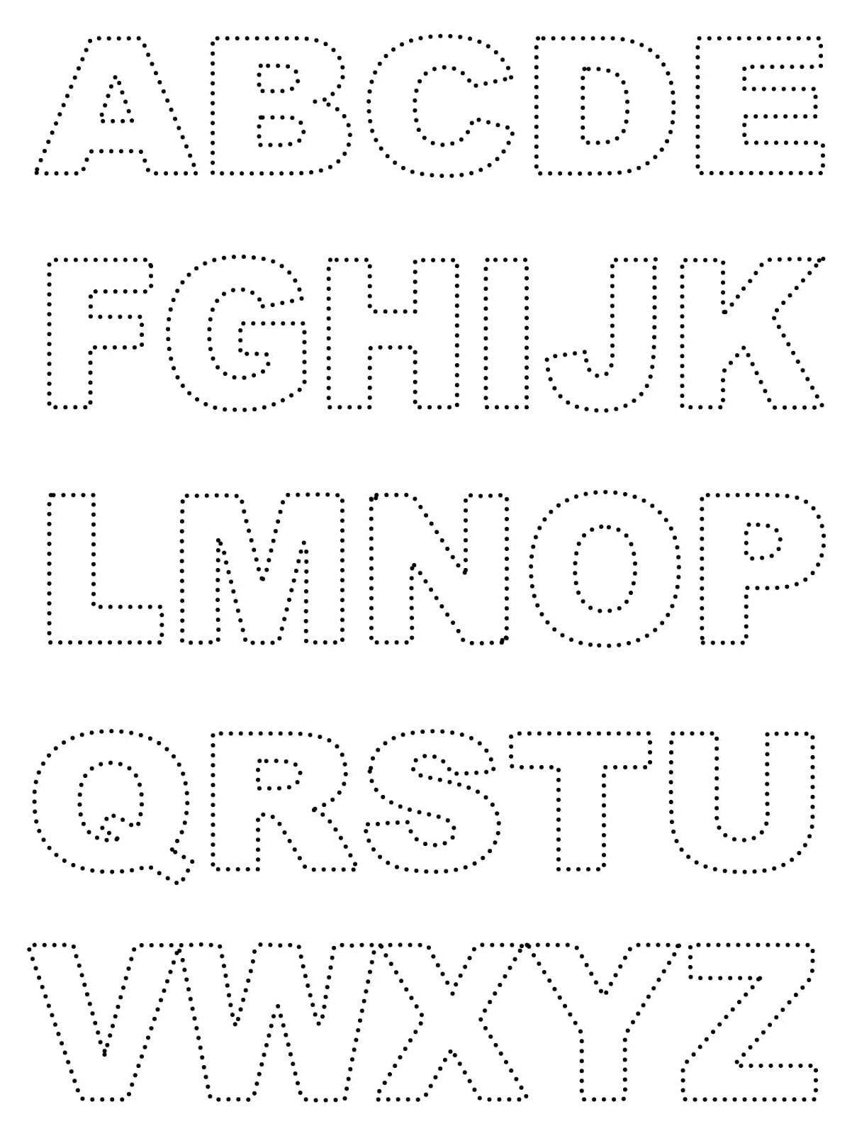 Alphabet Letter Tracing Page Coloring Page