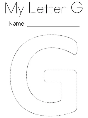 "G is for Glorious: Tracing Worksheet" Coloring Page