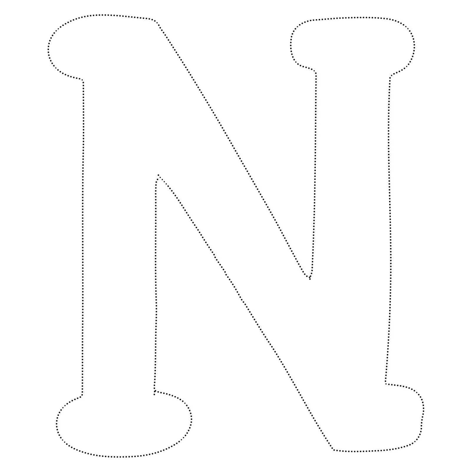 Tracing Page for the Letter N Coloring Page