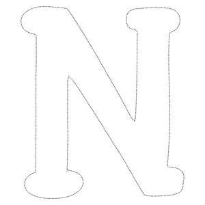 Tracing Page for the Letter N Coloring Page