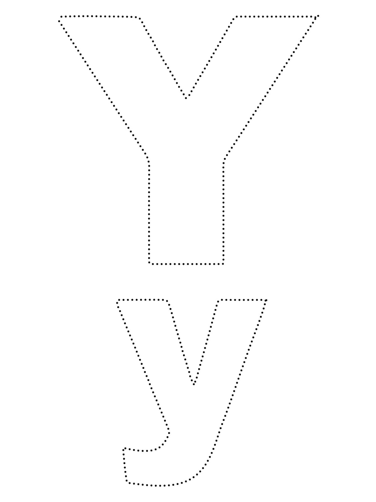 Tracing Page for the Letter Y Coloring Page
