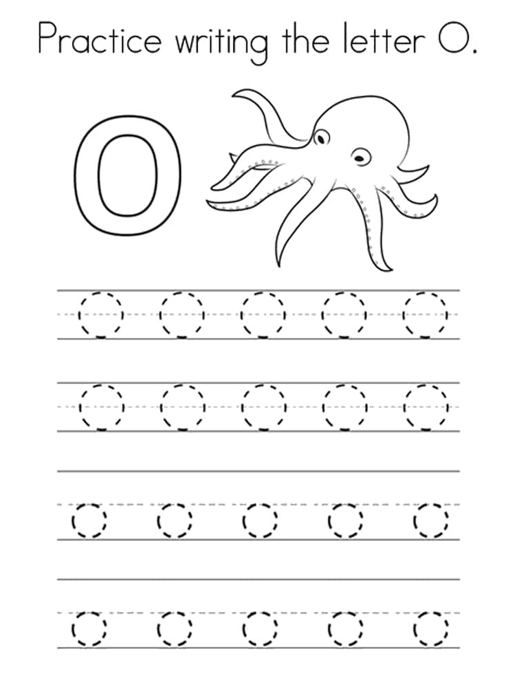 Tracing the Letter O Coloring Page