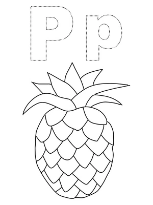 Tracing the Letter P Coloring Page