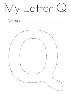 Tracing the Letter Q Coloring Page