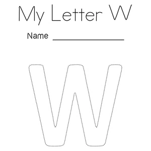 Tracing the Letter W Coloring Page