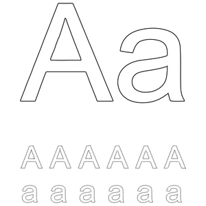 Tracing Worksheet for the Letter A Coloring Page