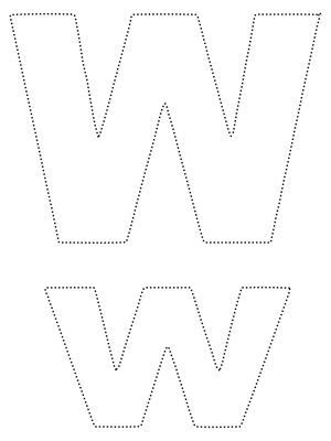 Tracing Worksheet for the Letter W Coloring Page