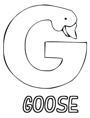 The Letter G Stands for Goose Coloring Page