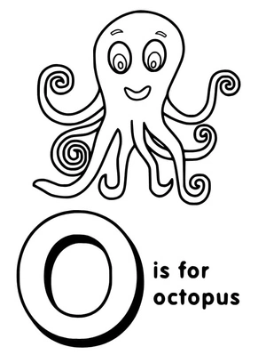 Octopus Fun: Letter O Coloring Page Coloring Page