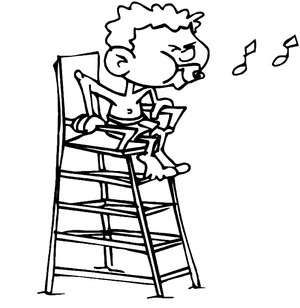 Cartoon Beach guard Coloring Page