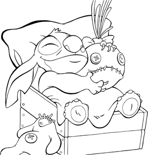 Stitch taking a nap