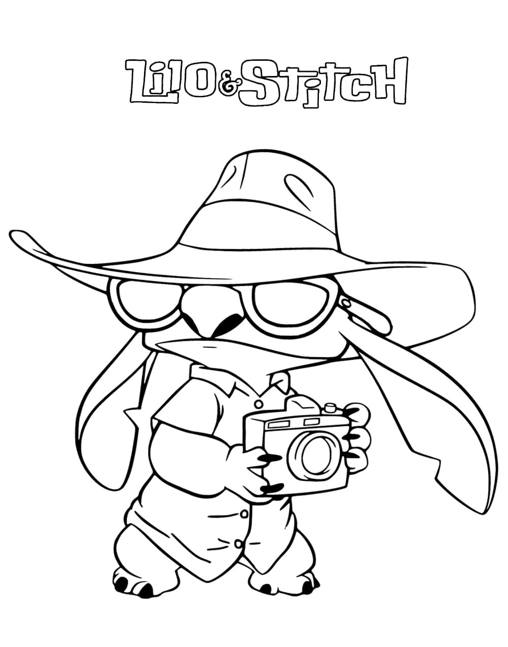 Stitch the Cute Coloring Page
