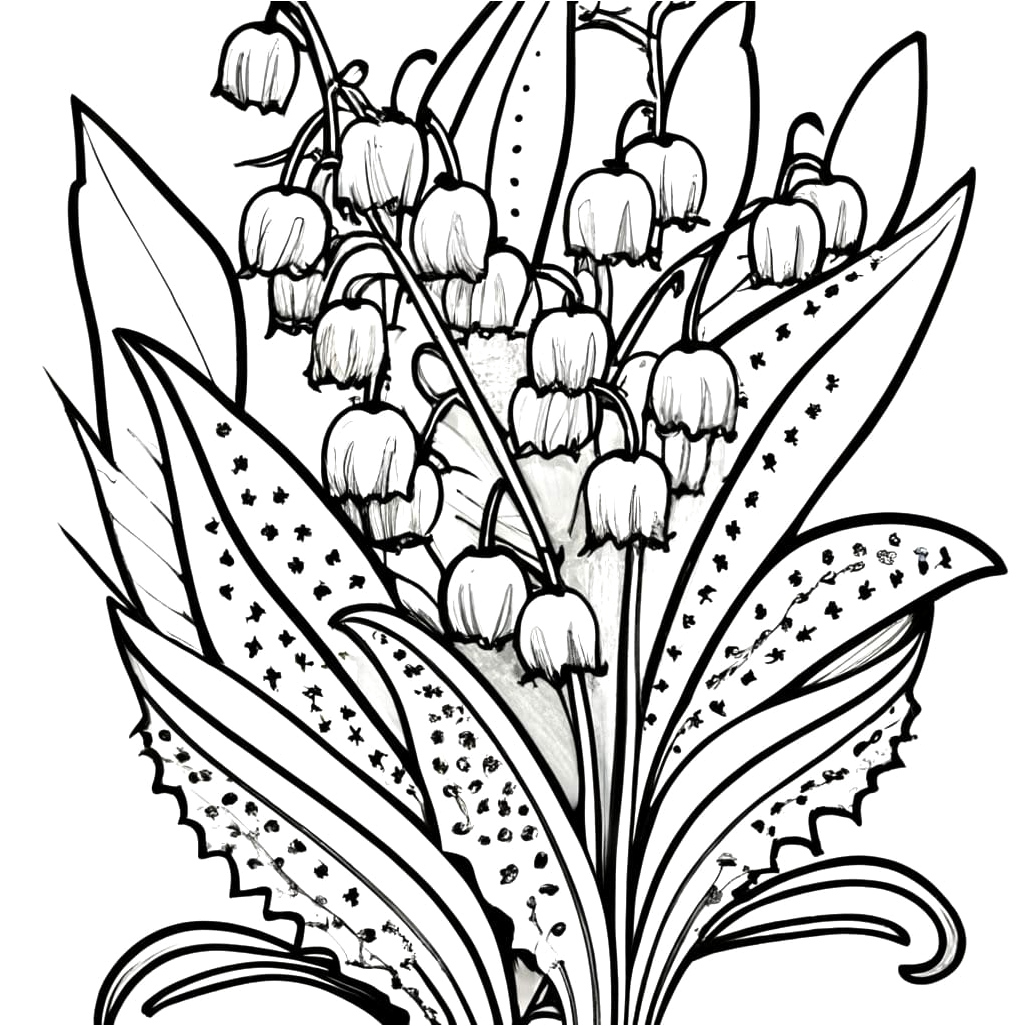 Sheet 3: Lily of the Valley Coloring Page Coloring Page