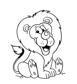 Adorable Lion Relaxing Coloring Page