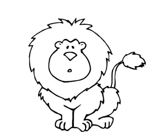 Adorable Lion Coloring Page