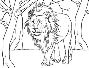 Lion with Attitude Coloring Page